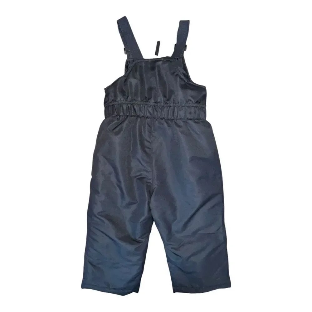 Wonder Nation Adjustable Black Snow Bibs Unisex Toddler 2T EUC